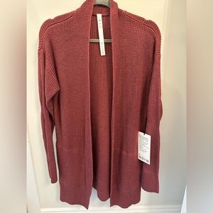 NWT Lululemon Cashlu Sweater Wrap in Heathered Mulled Wine, Size M/L